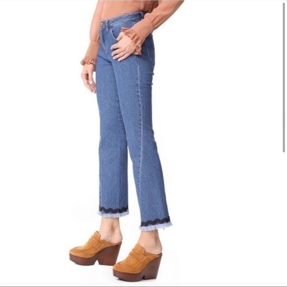 SEE BY CHLOE Flare Blue Denim Jeans in Shady Cobalt 27 - Picture 3 of 16